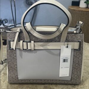 Calvin Klein Tan and Cream Satchel